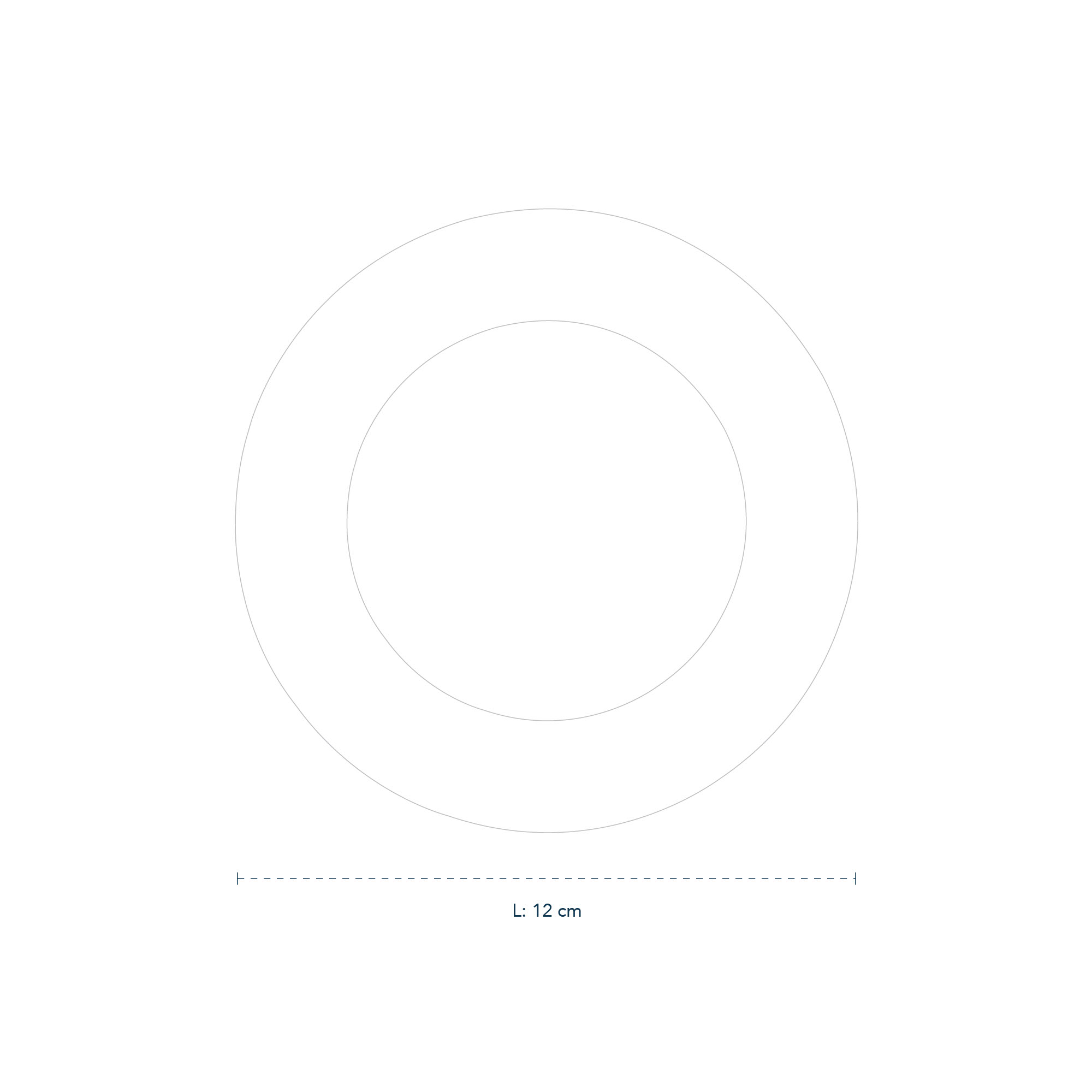 1017197 Blue Fluted Plain Plate 12cm line drawing